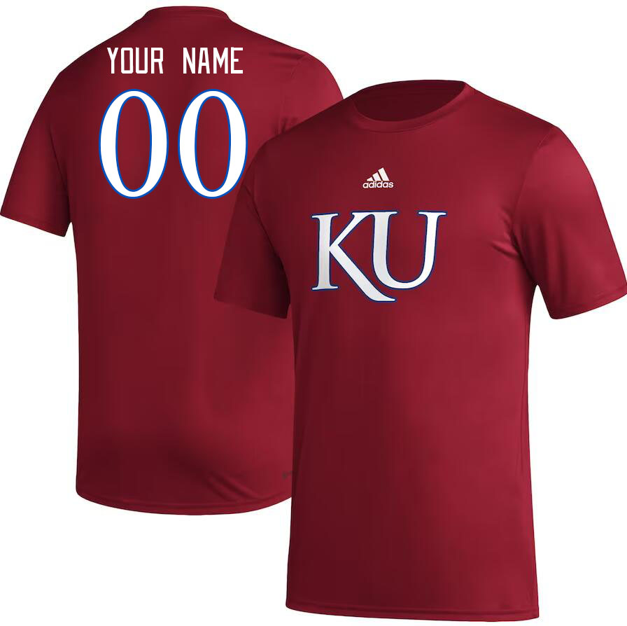 Custom Kansas Jayhawks Name And Number College Tshirt-Red - Click Image to Close